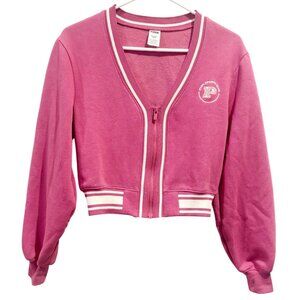 Victoria's Secret Pink Ivy Fleece Front-Zip Cardigan Size XS